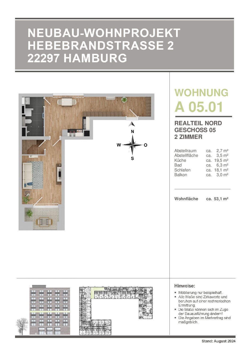 N-A 05.01 -Grundriss 5.OG, 2 Zimmer